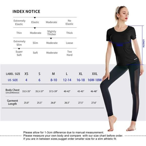 Women's Short Sleeve Running Shirts UPF 50+ Sun Protection - Picture 9 of 10